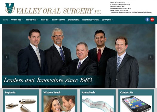 Valley Oral Surgery's new website designed by Dekka Studios features new photography and is mobile-friendly.